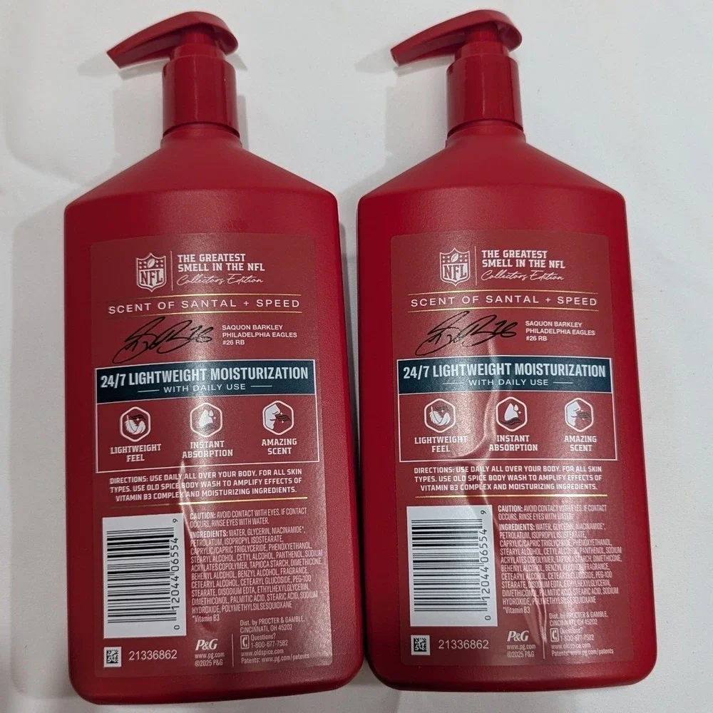 Old Spice Saquon Soar Lotion Red NFL Saquon Barkley Santal 16oz 2-Pack